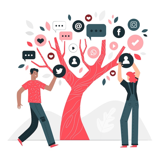 Free Vector social tree concept illustration