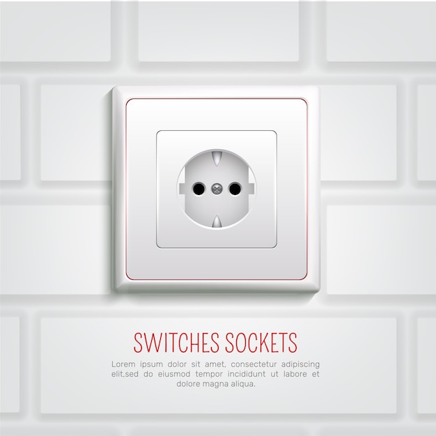 Free vector socket on wall illustration