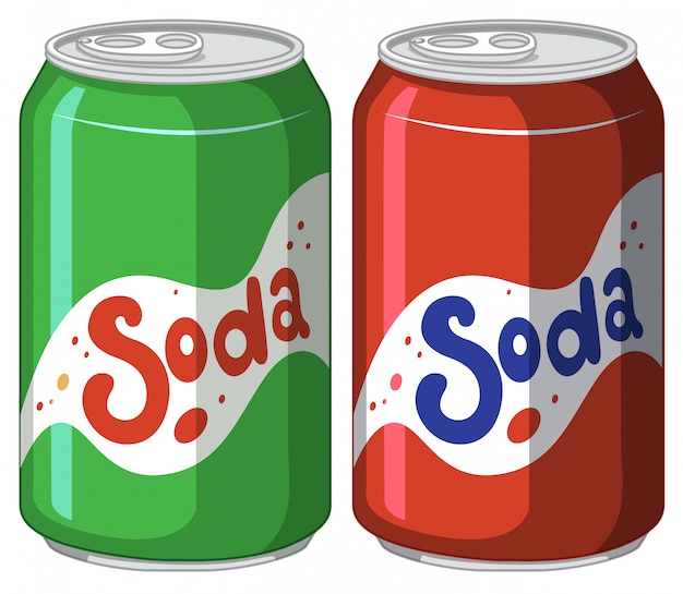 Free Vector soda can in aluminium on white