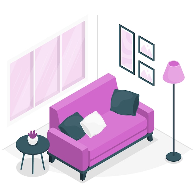 Free vector sofa concept illustration