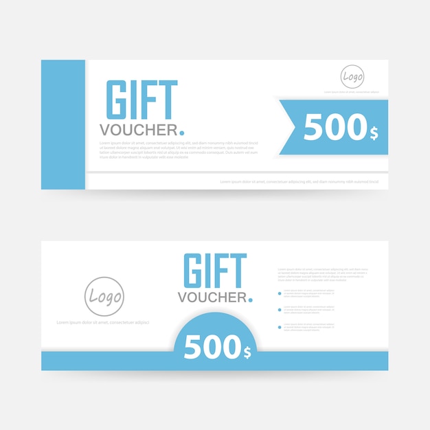 Soft blue gift voucher banner template