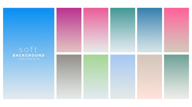 soft gradients colors swatch set