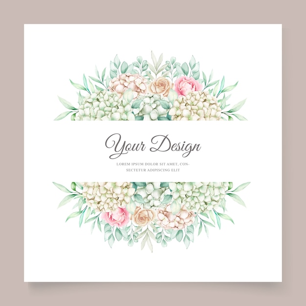 soft green floral wedding invitation card set