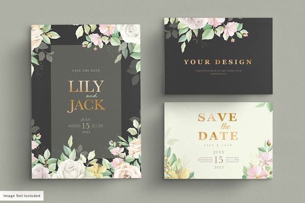 soft green wedding card set