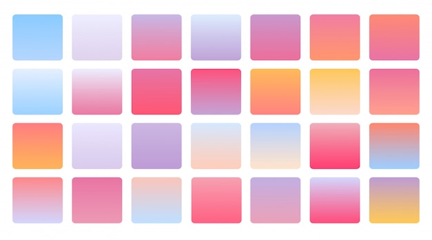 Soft pastel color gradients combination mega set