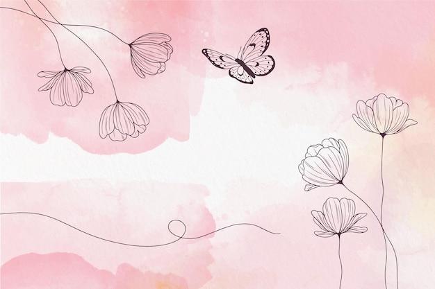 Soft pastel wallpaper with flowers