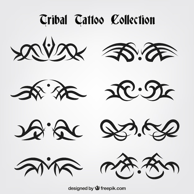 Free vector soft tribal tattoo collection