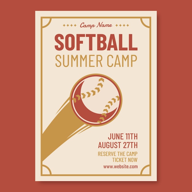 Softball  poster template design