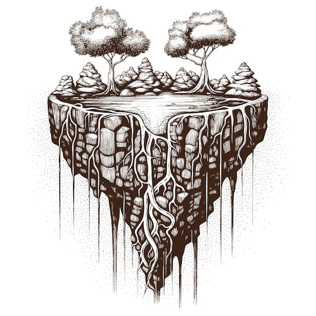 soil layer of island illustration