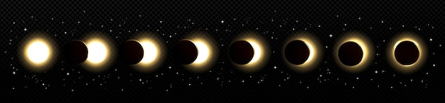 Free Vector solar eclipse in different phases