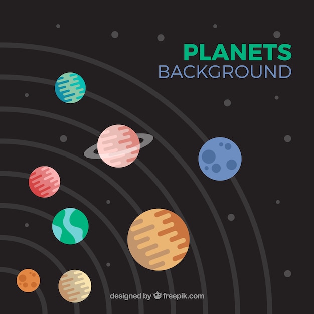 Free Vector solar system background in flat design