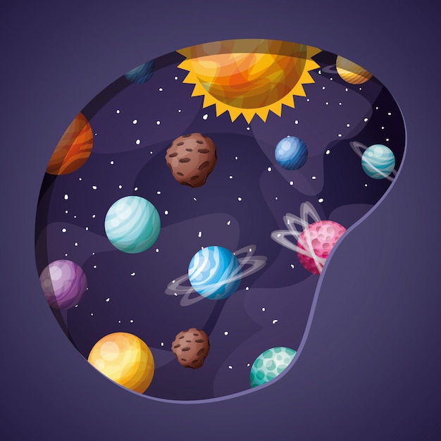 Solar system planets and sun   