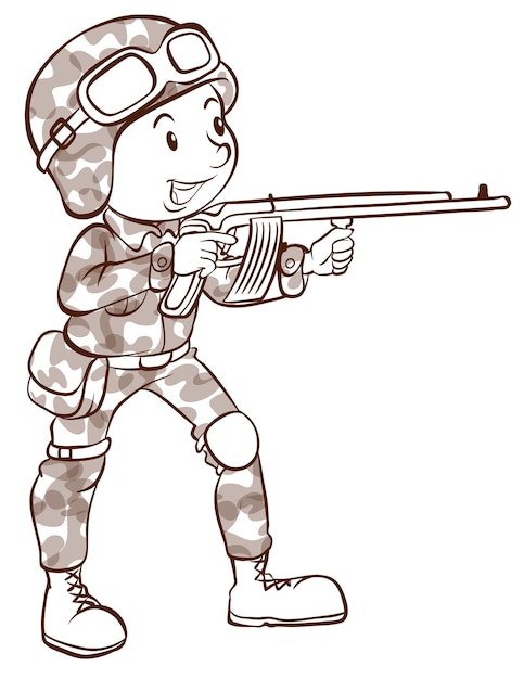 A soldier holding a gun