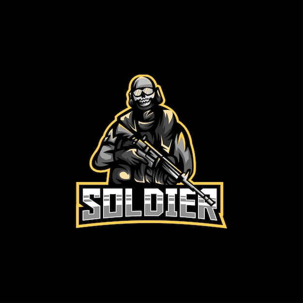 Soldier mascot esport gaming logo