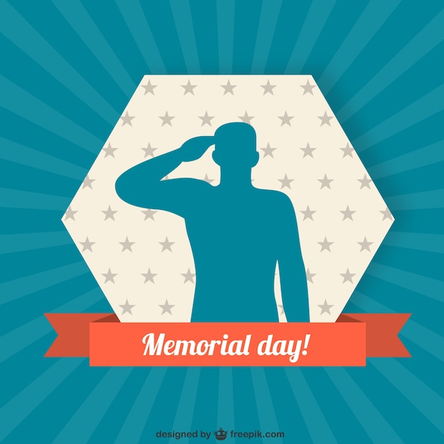 Free Vector soldier silhouette background for memorial day