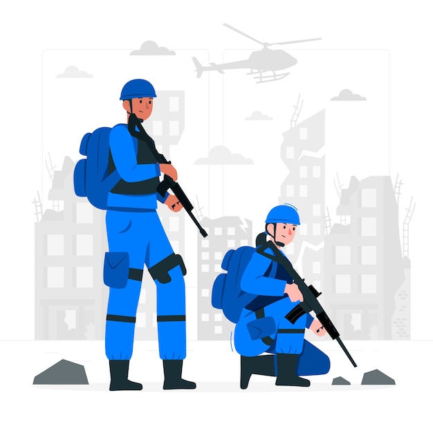 Free Vector soldiers concept illustration