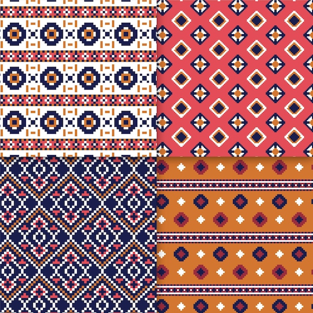 Free Vector songket pattern collection