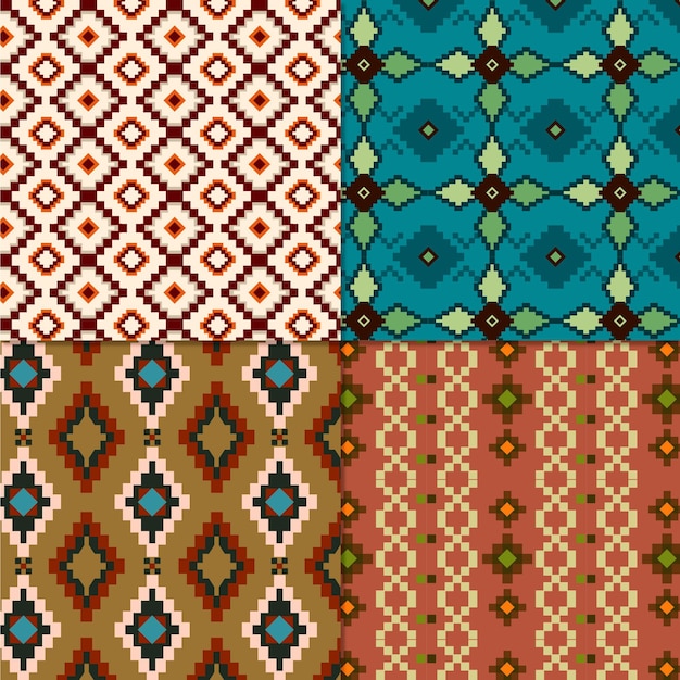 Free Vector songket pattern collection