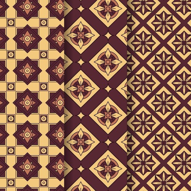 Free Vector songket pattern collection