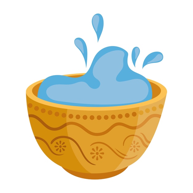 Free Vector songkran bowl with water icon