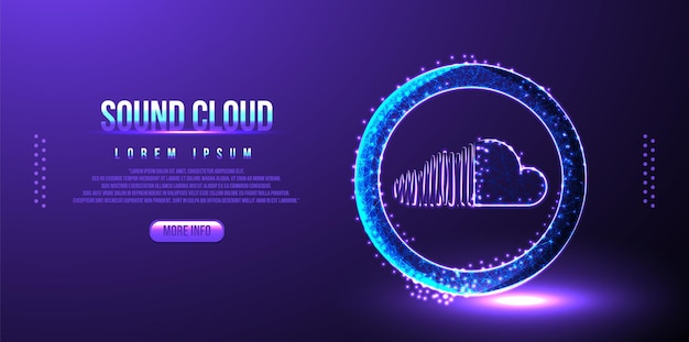 Free vector sound cloud social media marketing background