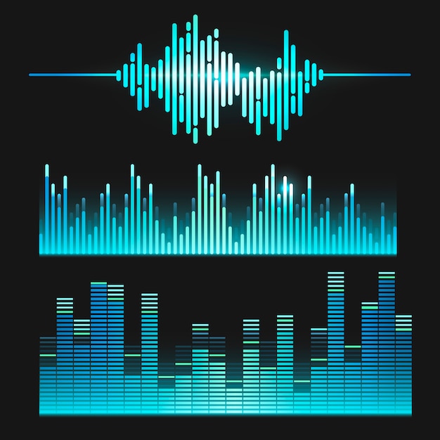 Free Vector sound wave equalizer vector design set