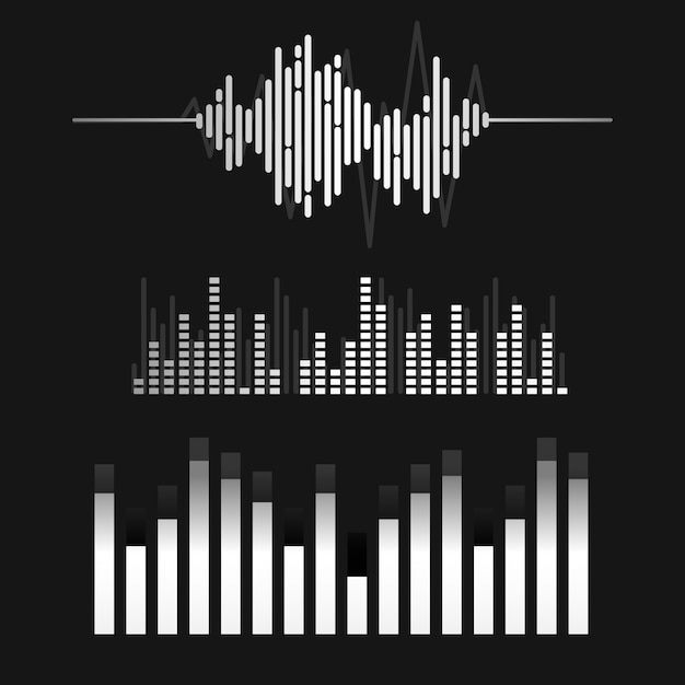 Free Vector sound wave equalizer vector design set