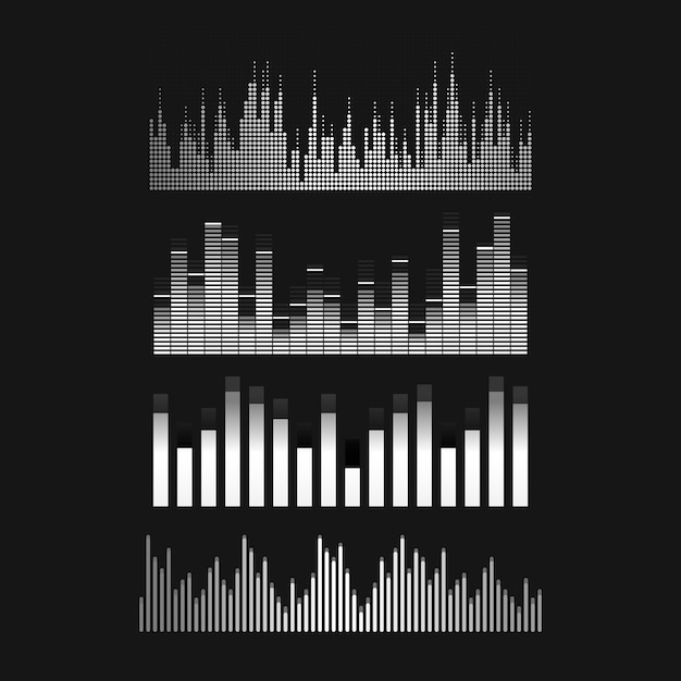 Free Vector sound wave equalizer vector design set