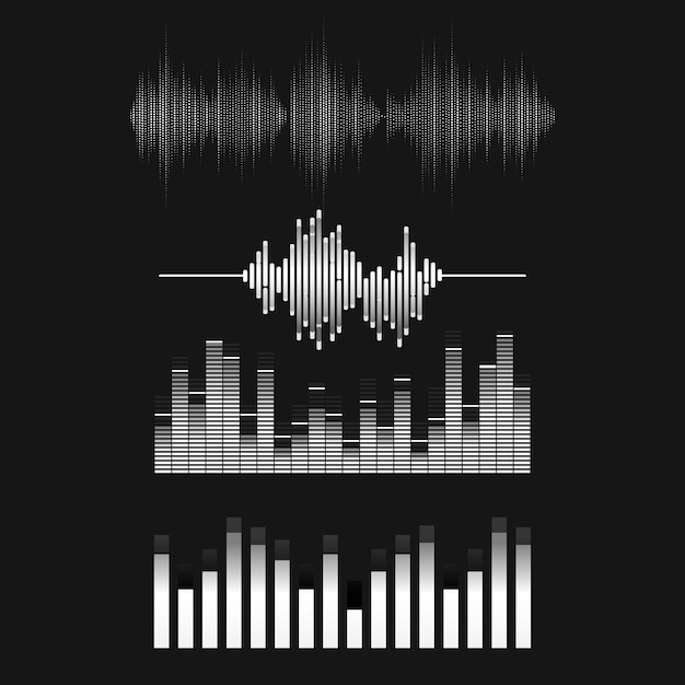 Free Vector sound wave equalizer vector design set