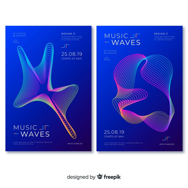 Sound wave music poster template