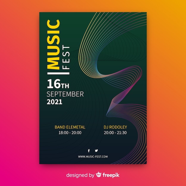 Sound wave music poster template