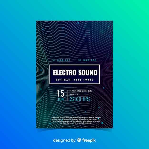 Sound wave music poster template