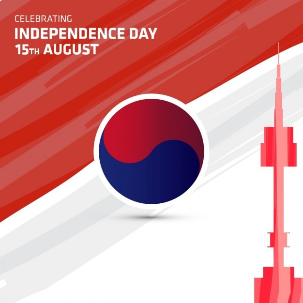 Free vector south korea independence day celebration card