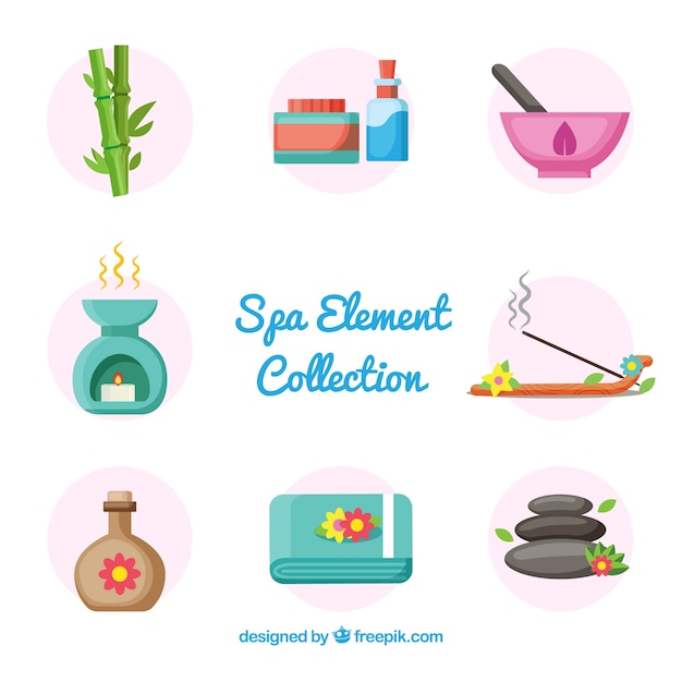 Spa attributes in flat design