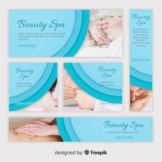 Free Vector spa banner collection with photo