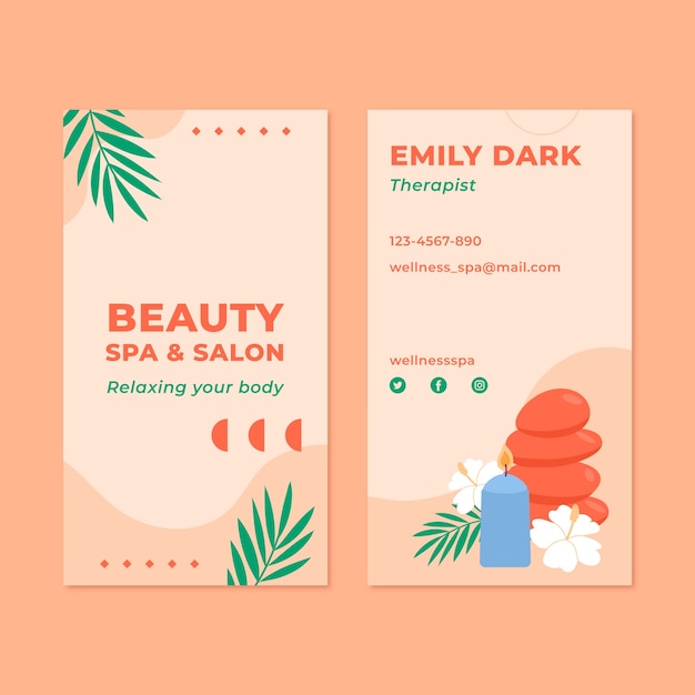 Spa business card template