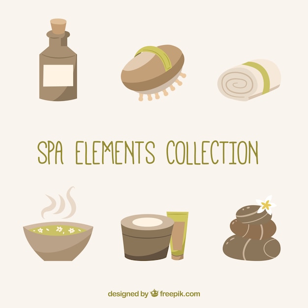 Spa elements collection with aromatic liquids