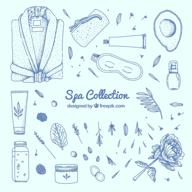 Spa elements collection with aromatic liquids