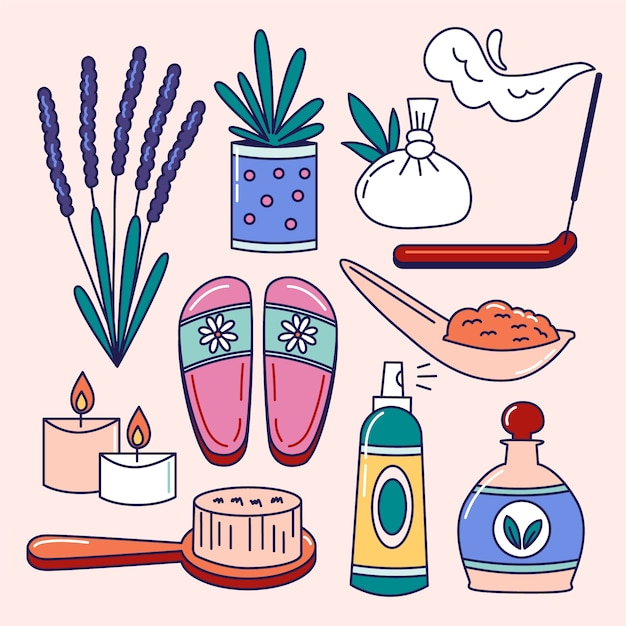 Free Vector spa elements collection