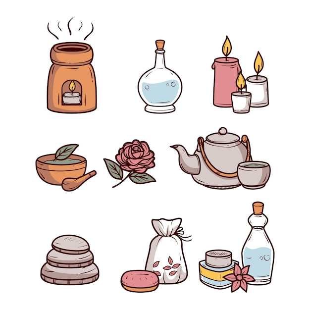 Free Vector spa elements collection