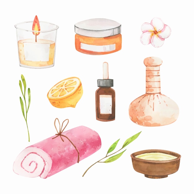 Free Vector spa elements collection