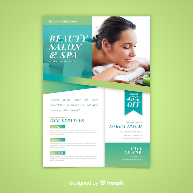 Free Vector spa flyer template