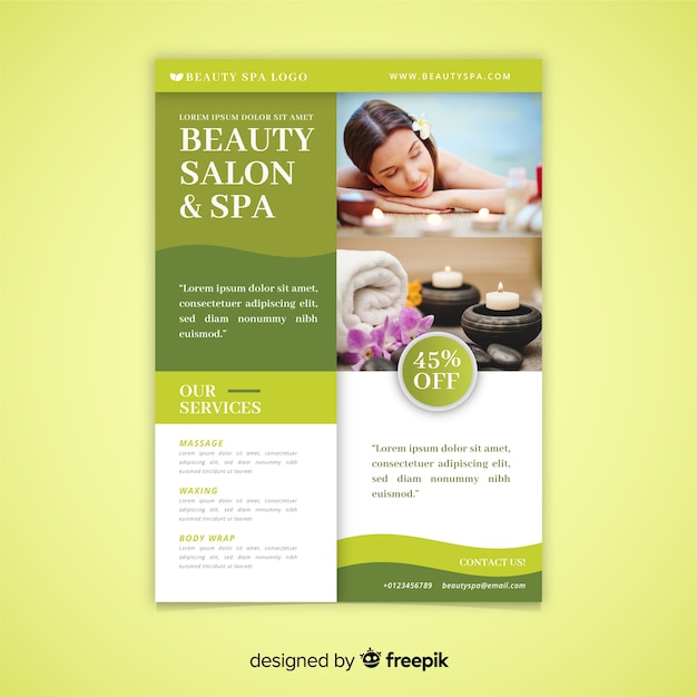 Free Vector spa flyer template