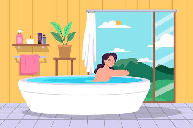 Free Vector spa hot tub illustration