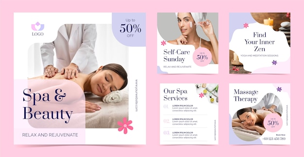 Free Vector spa instagram post template