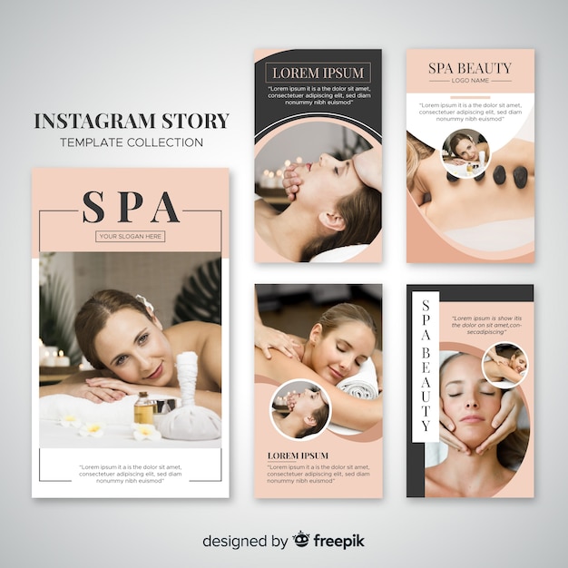 Free Vector spa instagram stories template