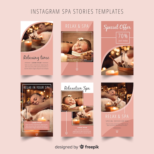 Free Vector spa instagram stories template