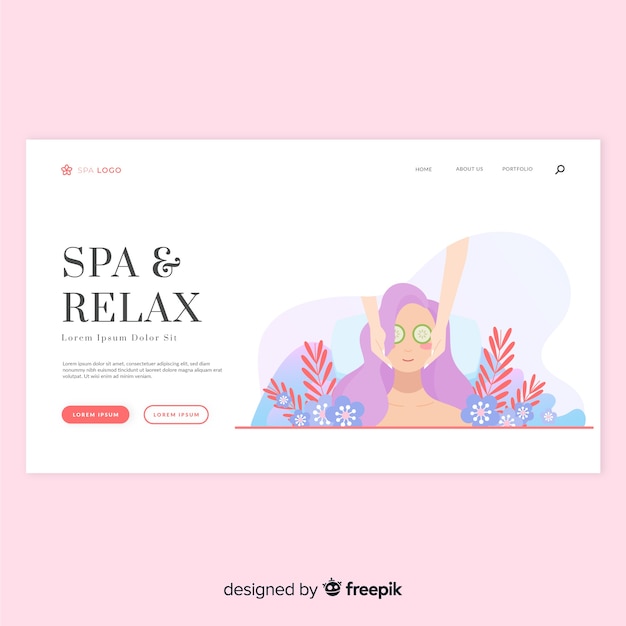 Free Vector spa landing page