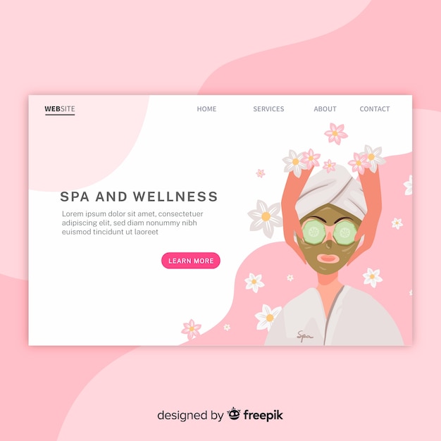 Free Vector spa landing page