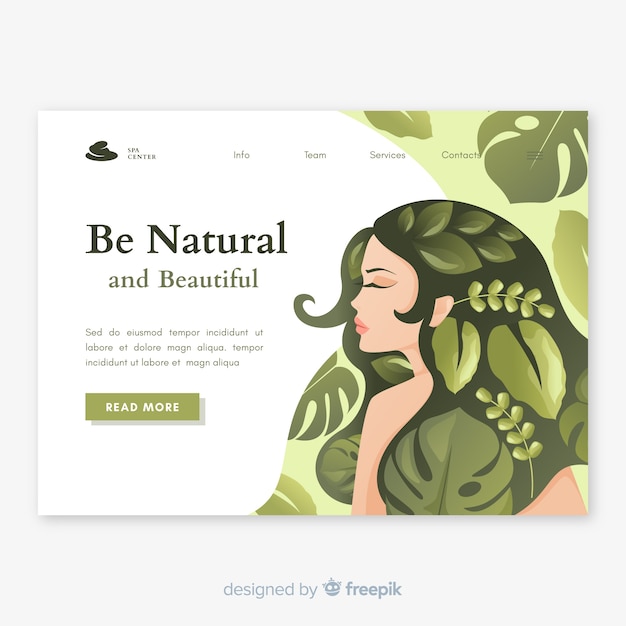 Free Vector spa landing page